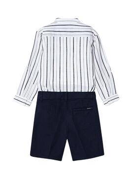 Set Bermuda und Hemd Marine Weiß für Jungen