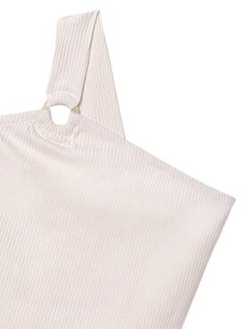 T-shirt Mayoral Asymmetrischer Rippstrick Beige für Mädchen