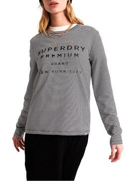 T-Shirt Superdry Dunne Black Damen