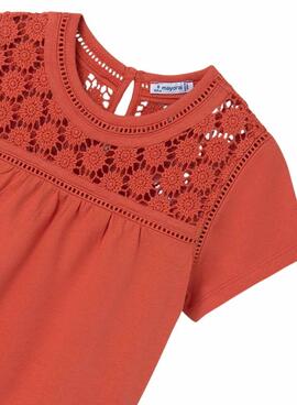 T-shirt Mayoral kombiniert Kürbis Orange Mädchen