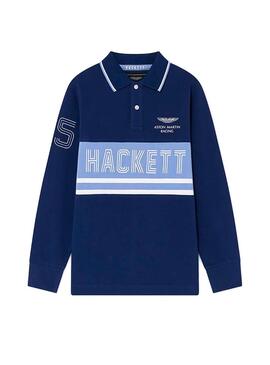 Poloshirt Hackett Aston Martin Racing Marine Blau 