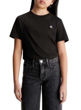 T-Shirt Calvin Klein Mini Badge Schwarz Kinder Mädchen