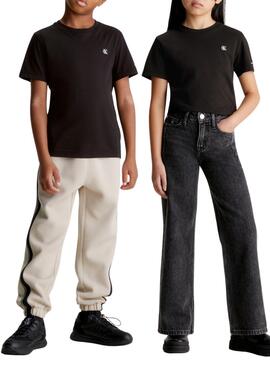 T-Shirt Calvin Klein Mini Badge Schwarz Kinder Mädchen