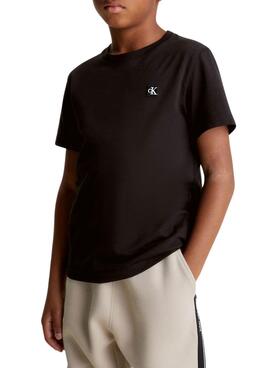 T-Shirt Calvin Klein Mini Badge Schwarz Kinder Mädchen