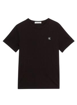 T-Shirt Calvin Klein Mini Badge Schwarz Kinder Mädchen