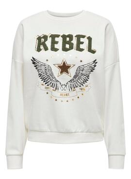 Sweatshirt Only Layla beige für Frauen.