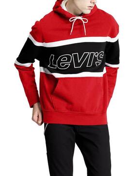 Sweatshirt Levis Pieced Hoodie Rot Für Herren