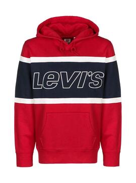 Sweatshirt Levis Pieced Hoodie Rot Für Herren