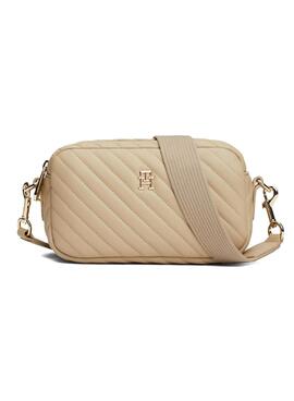 Handtasche Tommy Hilfiger Quilted Camera beige für Frauen