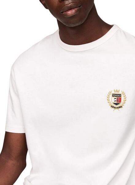 T Shirt Tommy Hilfiger Crest Flag weiB fur herren