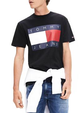 T-Shirt Tommy Jeans Flag Schwarz Für Herren