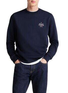 Sweatshirt Tommy Hilfiger Stack marineblau für herren
