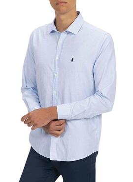 Hemd El Pulpo Twill in Royalblau kariert für herren