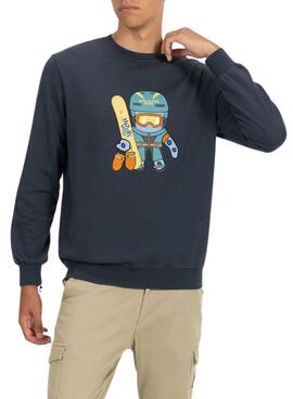 Sweatshirt El Pulpo Snowboard in Navy für Herren.