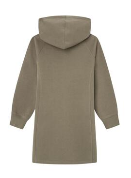 Grünes Pepe Jeans Tamara Kapuzenkleid für mädchen