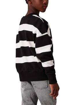 Sweatshirt Calvin Klein Jeans Gestreift Weiß und Schwarz