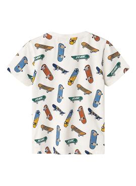 T-shirt Name It Kolly Skate weiß für jungen