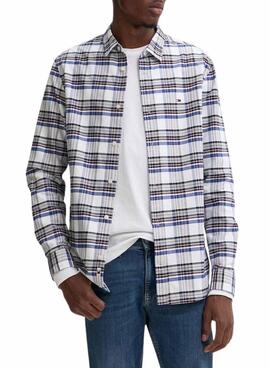 Hemd Tommy Jeans kariert Oxford weiß für herren