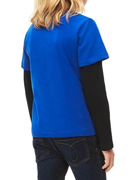 T-Shirt Calvin Klein Box Logo Blau Junge