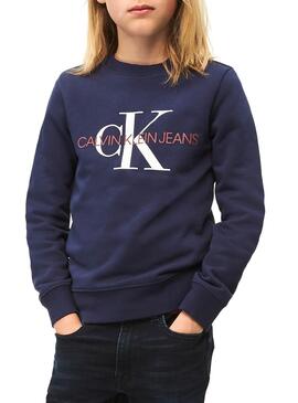 Sweatshirt Calvin Klein Monogram Marine Blau F