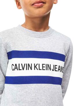 Sweatshirt Calvin Klein Box Logo Grau Für Junge