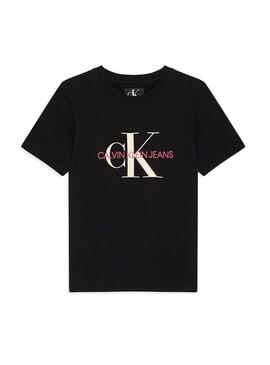 T-Shirt Calvin Klein Monogram Black Für Mädche