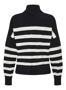 Pullover Only Baria Rollkragen Streifen schwarz für frauen