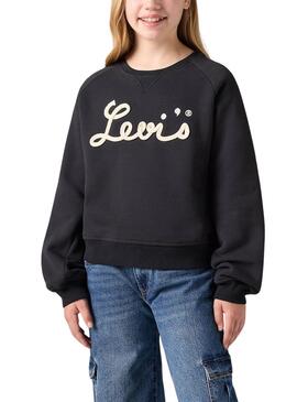 Sweatshirt Levis Mixed Textures Schwarz für Mädchen