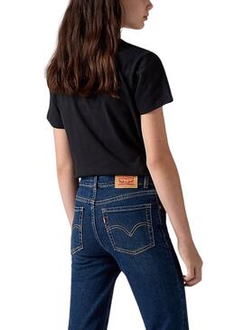 Camiseta Levis Floral Batwing schwarz für Mädchen