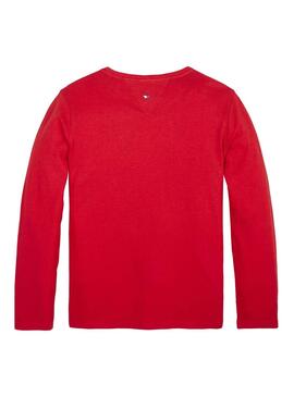 T-Shirt Tommy Hilfiger Essential-Logo Rot Mädchen