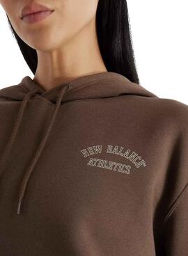 Hoodie New Balance Graphic Fleece Braun für frauen