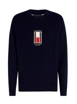 Pullover Tommy Hilfiger Luxus Marineblau für herren