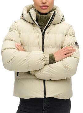 Gepolsterte Jacke Superdry Beige für Frauen