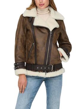 Jacke Only Olympia Braun und Beige für frauen