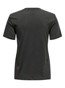 T-Shirt Only Nirvana Grau und Gelb für Frauen