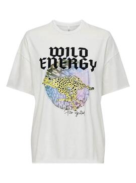 T-Shirt Only Lucy Wild Energy Weiß für Frauen