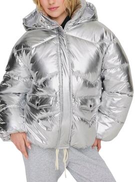 Jacke Only Gepolstert Pearl Silber für Frauen