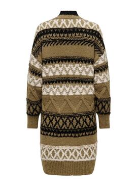 Jacke Only Shirly Jacquard-Strick Braun für Frauen