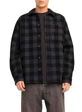 Overshirt Jack and Jones Zac Karomuster Grau für Männer