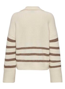 Pullover Only Monna A Streifen Beige für frauen