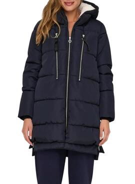 Gepolsterter Mantel Only New Nora Lang Marineblau für frauen