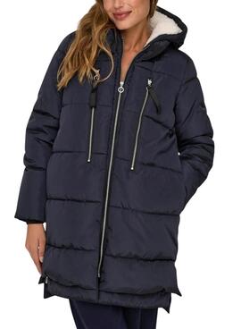 Gepolsterter Mantel Only New Nora Lang Marineblau für frauen