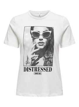 T-shirt Only Alba weiß für Frauen