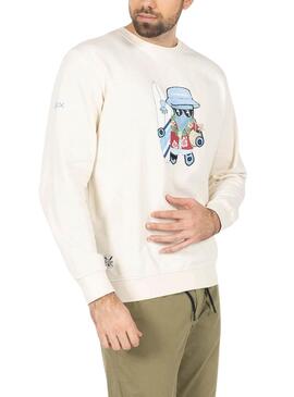 Kapuzenpullover El Pulpo Hawai in Beige für Herren.