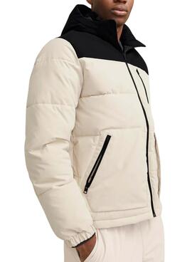 Gepolsterte Jacke von Jack and Jones in Beige und Schwarz für Herren.