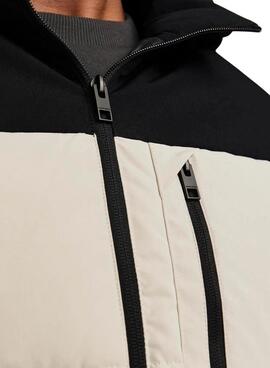 Gepolsterte Jacke von Jack and Jones in Beige und Schwarz für Herren.