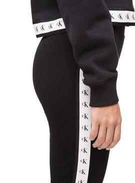 Calvin Klein Leggings Monogram Tape Schwarz Da