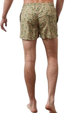 Badehose Altonadock grün mit Hawai Muster für Herren