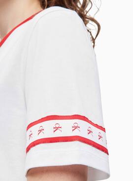 T-Shirt Calvin Klein Monogram Tape Weiß Damen