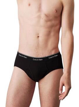 Pack 3 Calvin Klein schwarze Slips für Herren
